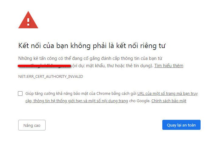 Sửa lỗi kết nối của bạn không phải là kết nối riêng tư trên Windows 7