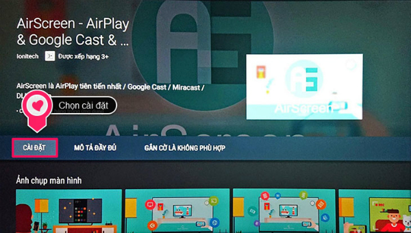 chiếu điện thoại lên tivi