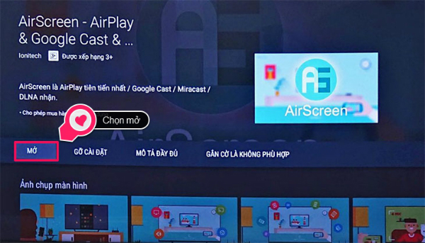 chiếu điện thoại lên tivi